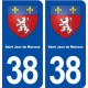 38 Saint Jean de Moirans blason ville autocollant plaque stickers