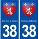 38 Saint Jean de Moirans blason ville autocollant plaque stickers