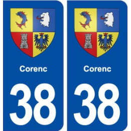 38 Corenc blason ville autocollant plaque stickers