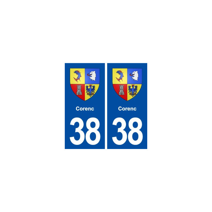 38 Corenc blason ville autocollant plaque stickers