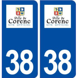38 Corenc logo ville autocollant plaque stickers