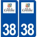 38 Corenc logo ville autocollant plaque stickers