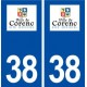 38 Corenc logo ville autocollant plaque stickers