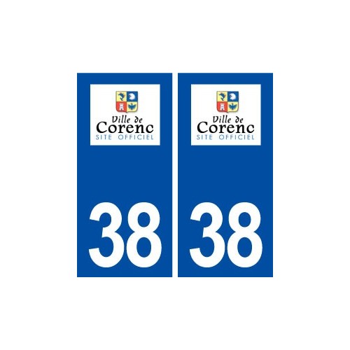 38 Corenc logo ville autocollant plaque stickers