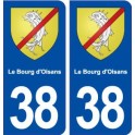 38 Le Bourg d'oisans coat of arms, city sticker, plate sticker