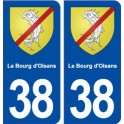 38 Le Bourg d ' Oisans wappen der stadt aufkleber typenschild aufkleber