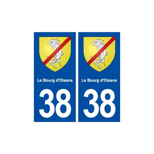 38 Le Bourg d'Oisans blason ville autocollant plaque stickers