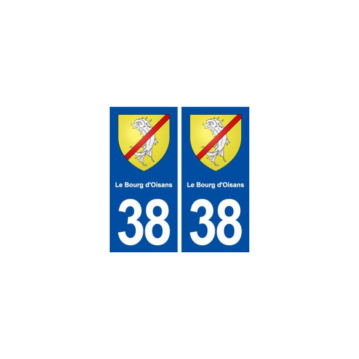 38 Le Bourg d'Oisans blason ville autocollant plaque stickers