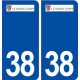38 Le Grand Lemps logo ville autocollant plaque stickers