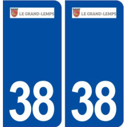 38 Le Grand Lemps logo ville autocollant plaque stickers