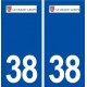 38 Le Grand Lemps logo ville autocollant plaque stickers