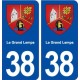 38 Le Grand Lemps blason ville autocollant plaque stickers