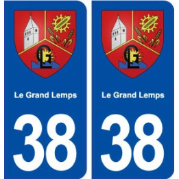 38 Le Grand Lemps blason ville autocollant plaque stickers