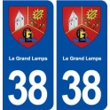 38 Le Grand Lemps blason ville autocollant plaque stickers