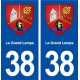 38 Le Grand Lemps blason ville autocollant plaque stickers