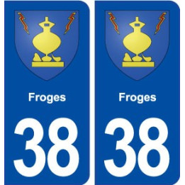 38 Froges blason ville autocollant plaque stickers