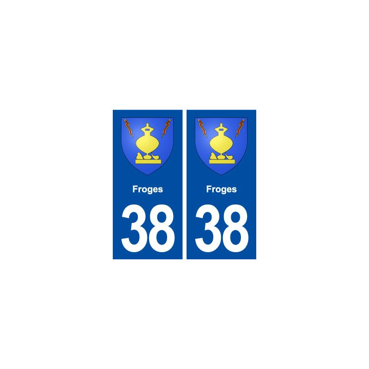 38 Froges blason ville autocollant plaque stickers