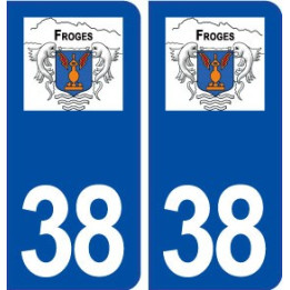 38 Froges logo ville autocollant plaque stickers