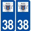 38 Froges logo ville autocollant plaque stickers