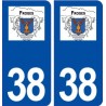 38 Froges logo ville autocollant plaque stickers