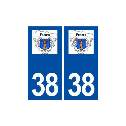 38 Froges logo ville autocollant plaque stickers