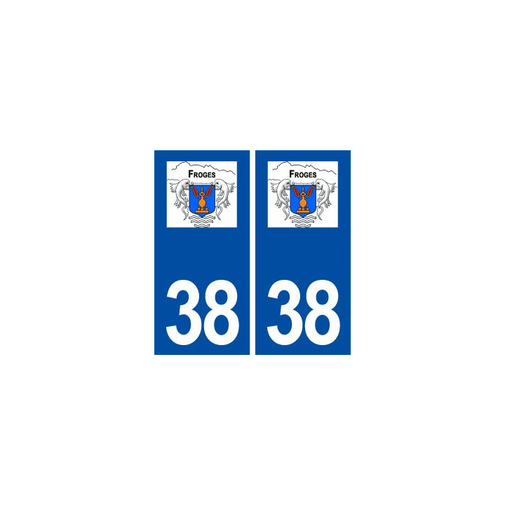 38 Froges logo ville autocollant plaque stickers