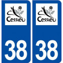 38 Cessieu logo ville autocollant plaque stickers