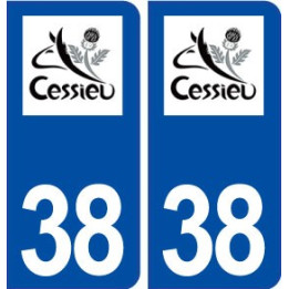 38 Cessieu logo ville autocollant plaque stickers