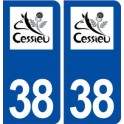 38 Cessieu logo ville autocollant plaque stickers
