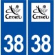38 Cessieu logo ville autocollant plaque stickers