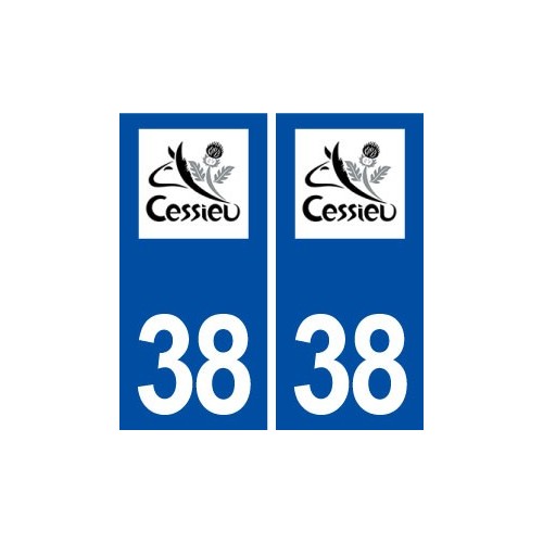 38 Cessieu logo ville autocollant plaque stickers