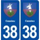 38 Cessieu blason ville autocollant plaque stickers