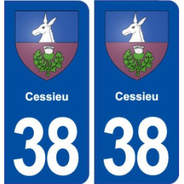 38 Cessieu blason ville autocollant plaque stickers
