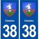 38 Cessieu blason ville autocollant plaque stickers