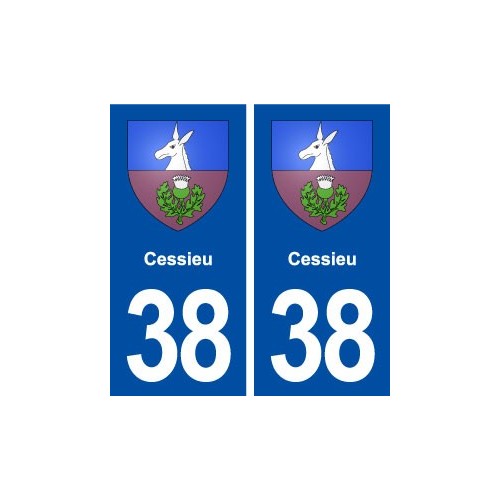38 Cessieu blason ville autocollant plaque stickers