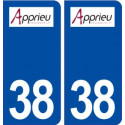 38 Apprieu logo ville autocollant plaque stickers