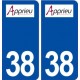 38 Apprieu logo ville autocollant plaque stickers