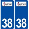 38 Apprieu logo ville autocollant plaque stickers