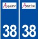 38 Apprieu logo ville autocollant plaque stickers