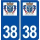 38 Chuzelles logo ville autocollant plaque stickers