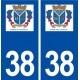 38 Chuzelles logo ville autocollant plaque stickers
