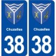 38 Chuzelles blason ville autocollant plaque stickers