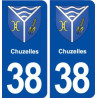 38 Chuzelles blason ville autocollant plaque stickers