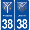38 Chuzelles blason ville autocollant plaque stickers