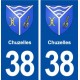 38 Chuzelles blason ville autocollant plaque stickers