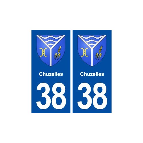 38 Chuzelles blason ville autocollant plaque stickers