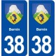 38 Bernin blason ville autocollant plaque stickers
