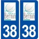 38 Bernin logo ville autocollant plaque stickers