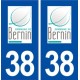 38 Bernin logo ville autocollant plaque stickers