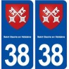 38 Saint Geoire en Valdaine blason ville autocollant plaque stickers